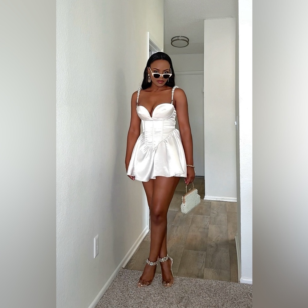 FashionNova Pearly Satin Mini Dress